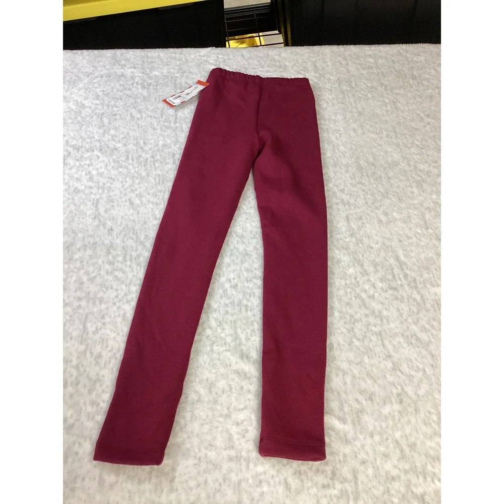 Cat & Jack Girls Slim Fleece Lined Leggings Burgundy Maroon Size‎ S 6/7 sLIM NWT